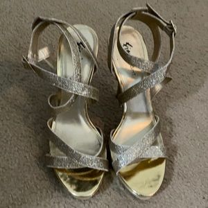 Sparkly gold heels